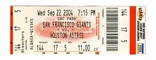 Ticket Stub San Francisco Giants Houston Astros 9/22/2004 SBC Park 2004
