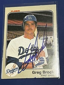 1983 FLEER RC GREG BROCK AUTOGRAPH AUTO #203 LOS ANGELES DODGERS - Imagen 1 de 4