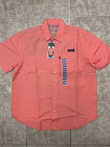 NWT Men s Eddie Bauer Tech Woven Shirt White Large UPF 40 Desert Flower Color - Picture 1 of 7