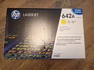 Genuine HP 642A Yellow CP4005 Toner Cartridge CB402A - Picture 1 of 6