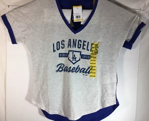 MAJESTIC Los Angeles Dodgers Baseball Since 1958 V-Neck Women's Size M T-Shirt - Picture 1 of 5