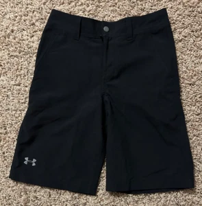 Under Armour Black Golf Shorts ~ Youth Size 12 ~ Loose Black - Picture 1 of 3