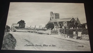 Alte Echt Foto Stil AK LLANDRILLO KIRCHE RHOS AUF MEER WALES - Bild 1 von 1