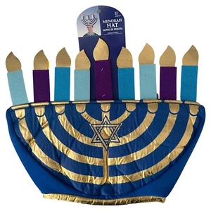 RELIGIOUS Hanukkah MENORAH SLIGHTLY IMPERFECT PLUSH HAT (1) Costume Dress Up - Picture 1 of 2
