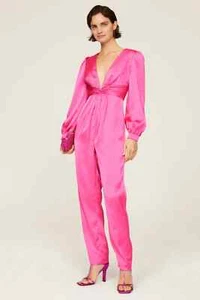 Mono Mac Duggal Rosa Cuello Profundo Manga Larga Satinado Talla 12 $358 - Imagen 1 de 3