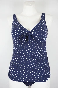 Rosa Faia Tankini Größe 38 D Cup Bademode Blau Weiß Gepunktet Badeanzug Bikini - Bild 1 von 5