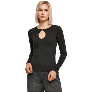 Urban Classics Ladies Organic Keyhole Long Sleeve Pullover Shirt Top Jumper - Picture 1 of 12