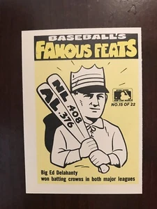 1986 Fleer Famous Feats #15 - Ed Delahanty/California Angels Sticker on Back - Picture 1 of 2