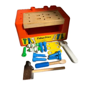 Fisher Price # 927 Wood Plastic Work Bench With Tools Made USA 1980 - Picture 1 of 7