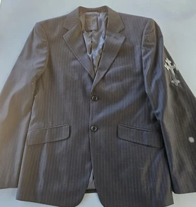 ARTINE Gr. L schwarze Nadelstreifen Jacke Kreuze Blazer Nähte SportMantel Schlitz - Bild 1 von 7