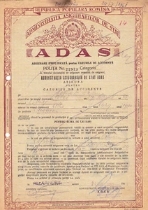 Romania, 1960-1964, Lot of 3 Vintage State Insurance Certificates - ADAS, RPR - Picture 1 of 6