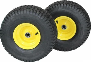 2 Wheel Tire Assembly 15x6.00-6 John Deere LT133 LA115 LA105 D100 D105 L110 116H - Picture 1 of 4