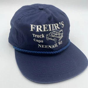 De colección Freiers Truck Gorras Cuerda Sombrero Neenah Wisconsin Snapback Azul - Imagen 1 de 8
