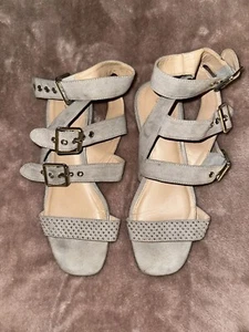 Miss Selfridge Grey Nubuck Women’s Sandals Size 5 - Picture 1 of 11