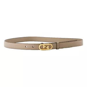 Fendi Women's Grey Tortora Skinny O'Lock Belt Size 90 NWT - Picture 1 of 4