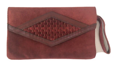 Bolso sin asas de gamuza rojo ladrillo de colección Cartera República Dominicana HT Foto 1 de 4