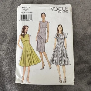 Vogue V9102 Dress Sewing Pattern 14–22 Fit Flare Shift Godet Hem Princess Seam - Picture 1 of 8