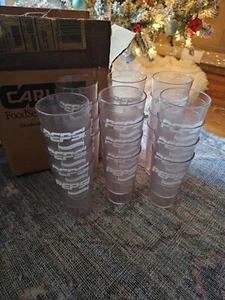 Pepsi Restaurant Vintage Clear White Plastic Acrylic 16oz Tumblers Lot Of 24  - Picture 1 of 6