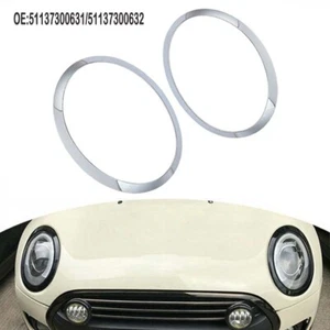 For MINI Cooper F55 F56 F57 Headlight Trim Ring Set Left & Right  Chrome Sliver - Picture 1 of 9