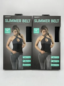 2 PACK FORMFIT 12" Slimmer Band Waist Trainer Tummy Shaper SMSB-1007-BK BLACK 40 - Picture 1 of 14