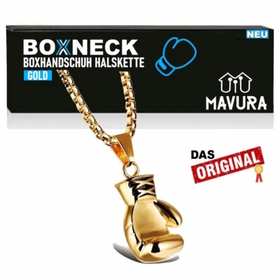 BOXNECK Boxhandschuh Halskette Edelstahl Boxen Punk Rock Kette in Silber / Gold - Bild 1 von 4