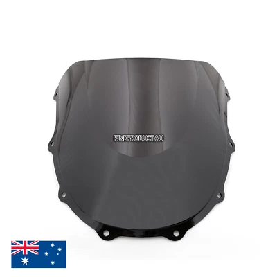 Black Double Bubble Windscreen Windshield visor 4 Kawasaki Ninja ZX7R 1996-2003 Foto 1 de 3