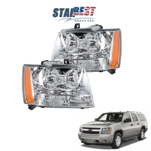 Headlights Assembly LH+RH Side For 07-14 Avalanche/Suburban/Tahoe Amber Corner - Foto 1 di 12