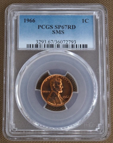 1966 SMS LINCOLN CENT PCGS SP67RD Cover
