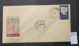 FDC: 1954 2/ BLUE OLYMPICS FDC LFW 37 - Picture 1 of 1