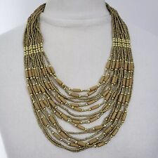 Necklace Multi Strand Layered Gold Beads Ethnic Statement Bohemian Jewellery 