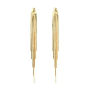 Long Tassel Dangle Drop Earrings for Woman Teen Girls,Silver/Gold Punk Sleek Met - Picture 1 of 5