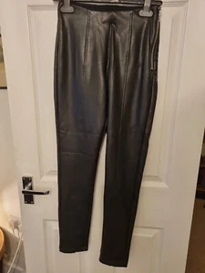 (B) New Look Petite Zip Side Faux Leather Leggings Size 6 - Picture 1 of 5