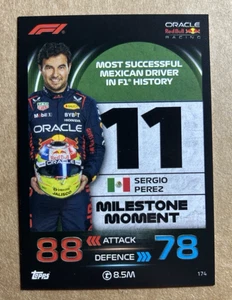 2023 Topps Turbo Attax Milestone Moment Sergio Perez #174 - Picture 1 of 1