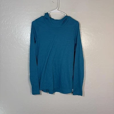Camisa Smartwool Mujer Mediana Azul Teal Merino Sport 150 Capucha Cuello Manga Larga Foto 1 de 4