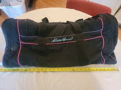 Bolso de viaje Eddie Bauer vintage años 90 rosa negro RARO Foto 1 de 4
