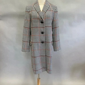 Ann Taylor Plaid Chesterfield Tweed Coat in houndstooth Size Medium NWT - Picture 1 of 17