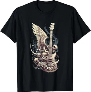 S15 Rock & Roll Guitar with Wings T-Shirt - Picture 1 of 3