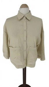 MaxMara beige Leinen leichtes Hemd mit Knopfleiste - Bild 1 von 8