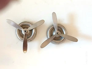 Pair Propeller Button Covers Silvertone - Picture 1 of 5