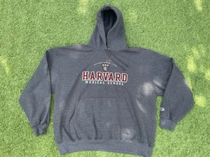 Vintage Champion Harvard Medical School Hoodie Gr. XXL dunkelgrau bestickt - Bild 1 von 10
