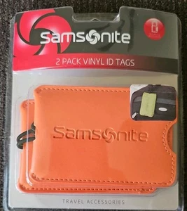 Samsonite Original 2er Pack Gepäck Vinyl ID-Etiketten Neu in Pink - Bild 1 von 2