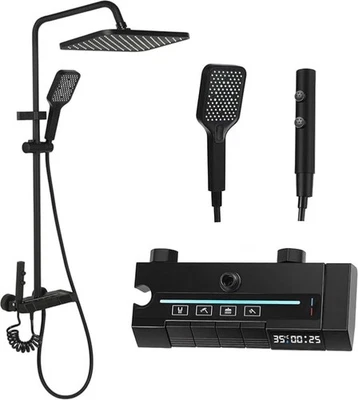 Duschsystem 4 Strahlarten Regendusche Handbrause Duscharmatur Wasserhahn - Bild 1 von 4