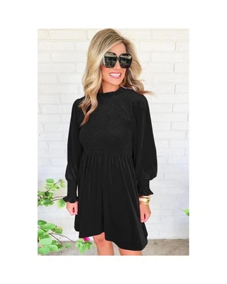 Azura Exchange Elegant Long Sleeve Mini Dress Women Black Mini Dresses Foto 1 de 4