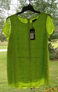 Size 10 AX Paris Green Laser Cut Women's Smock Dress New With Tags - Picture 1 of 10