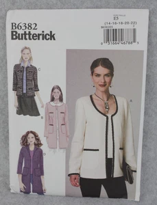 Butterick Sewing Pattern B6382 Sz 14-22 Easy Misses Semi-Fitted Lined Jacket UC - Picture 1 of 5