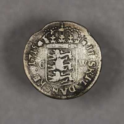 1715 Denmark Silver 2 Skilling - Image 1 of 2