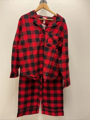 Wondershop Holiday Buffalo Check Plaid Pajama Set, Size L - Red And Black - Image 1 of 4