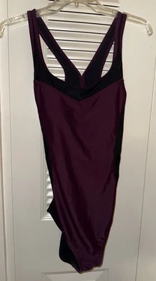 Speedo Potent Borgoña/Negro Talla L Grande 1 Pieza Traje de Baño Práctica Competición Foto 1 de 4