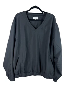 Cutter & Buck V-Neck Nylon Men's Black Golf Pullover Wind Shirt Top XL - Picture 1 of 11