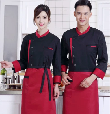New chef overalls kitchen clothes hotel chef uniforms overalls chef Apron Jacket - Image 1 of 4
